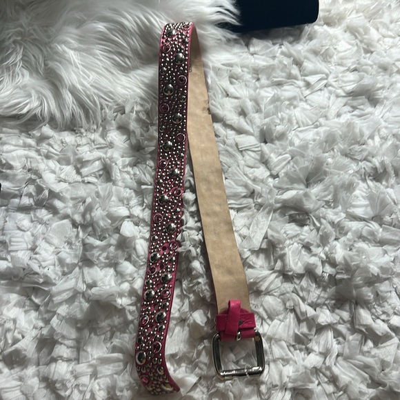 Streets Ahead Studded Rhinestones Belt Women’s Size Small Pink/Silver main image 4